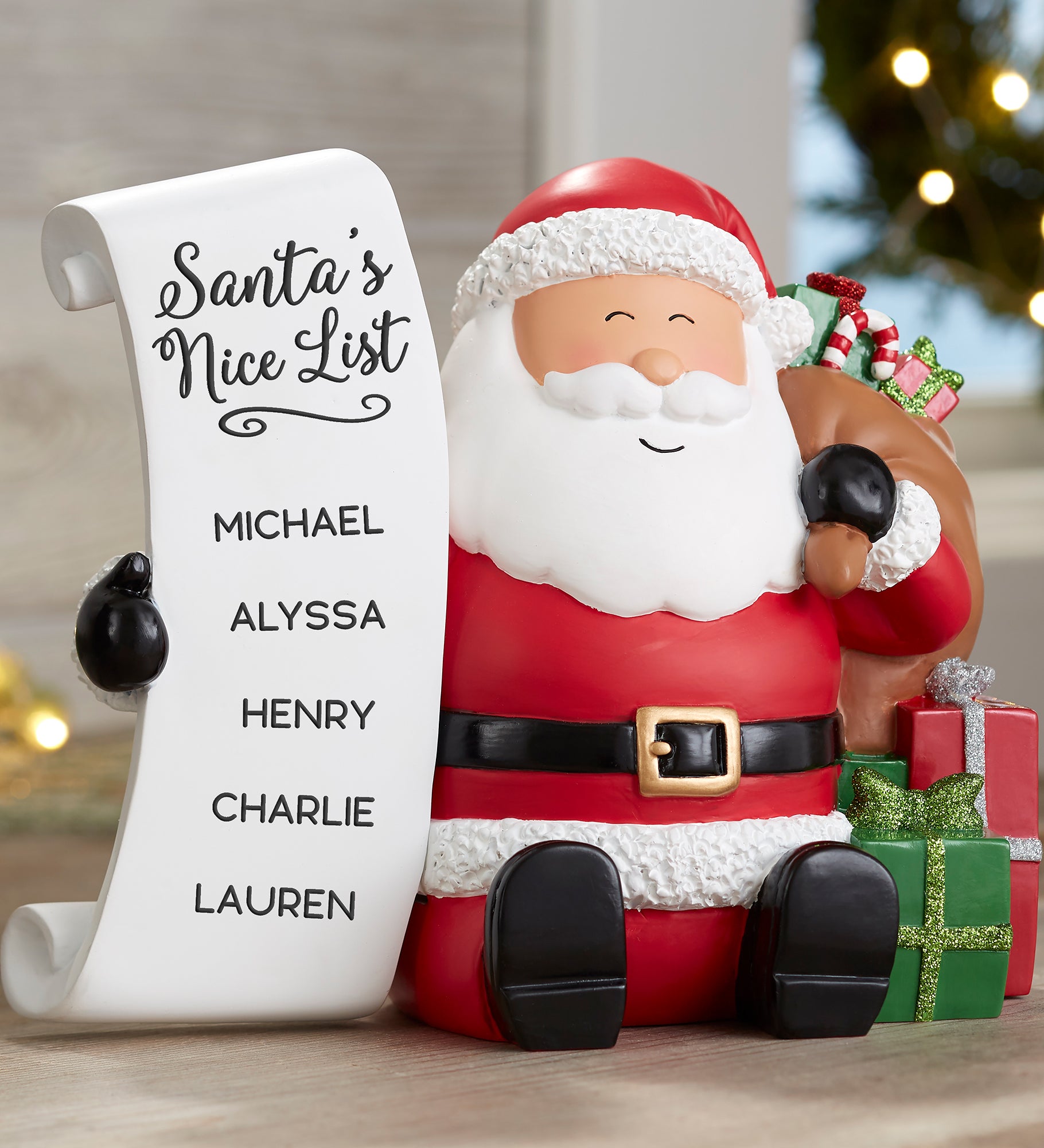 Santa's Nice List Personalized 3-D Resin Shelf Sitter